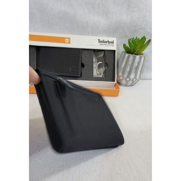 Lot Of‎ 2 Wallets Lauren Ralph Lauren Timberland Black Genuine Leather Billfold - Picture 3 of 11